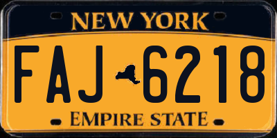 NY license plate FAJ6218