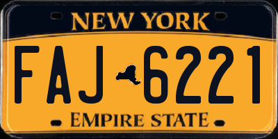 NY license plate FAJ6221