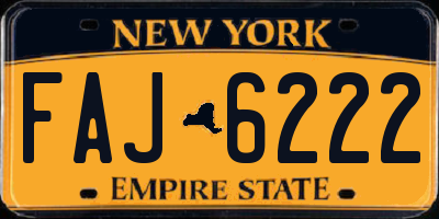 NY license plate FAJ6222