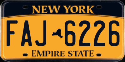 NY license plate FAJ6226