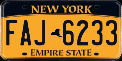 NY license plate FAJ6233