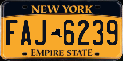 NY license plate FAJ6239