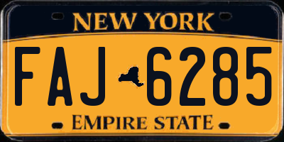 NY license plate FAJ6285