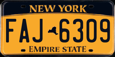 NY license plate FAJ6309