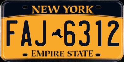 NY license plate FAJ6312
