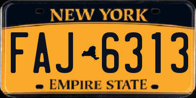 NY license plate FAJ6313