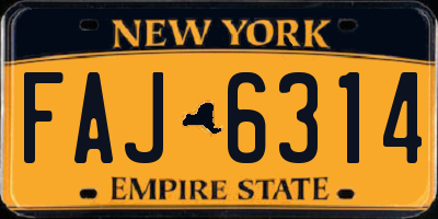 NY license plate FAJ6314