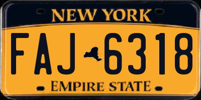 NY license plate FAJ6318