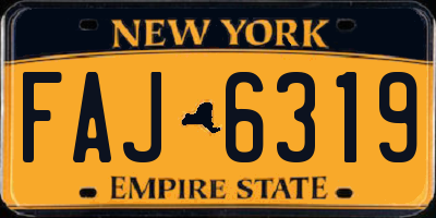 NY license plate FAJ6319