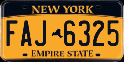 NY license plate FAJ6325