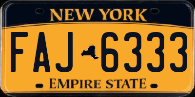 NY license plate FAJ6333
