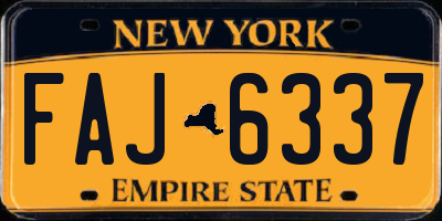 NY license plate FAJ6337