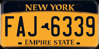 NY license plate FAJ6339