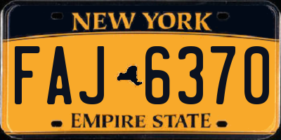 NY license plate FAJ6370