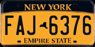 NY license plate FAJ6376