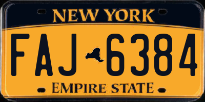 NY license plate FAJ6384