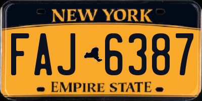 NY license plate FAJ6387