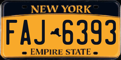 NY license plate FAJ6393