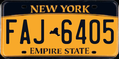 NY license plate FAJ6405