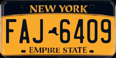 NY license plate FAJ6409