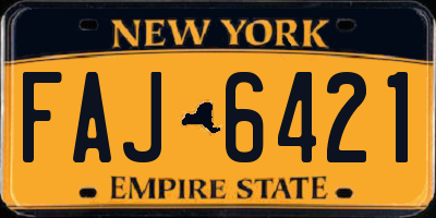 NY license plate FAJ6421
