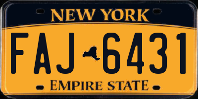 NY license plate FAJ6431