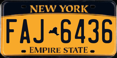 NY license plate FAJ6436