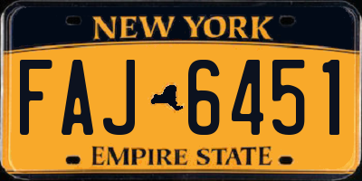 NY license plate FAJ6451