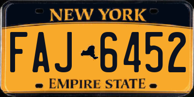 NY license plate FAJ6452