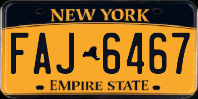 NY license plate FAJ6467