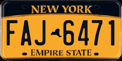 NY license plate FAJ6471