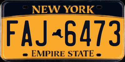 NY license plate FAJ6473