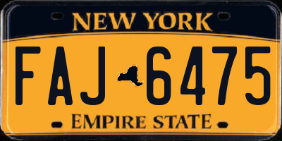 NY license plate FAJ6475