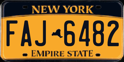NY license plate FAJ6482