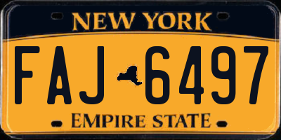 NY license plate FAJ6497