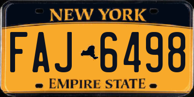 NY license plate FAJ6498