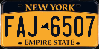 NY license plate FAJ6507