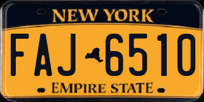 NY license plate FAJ6510