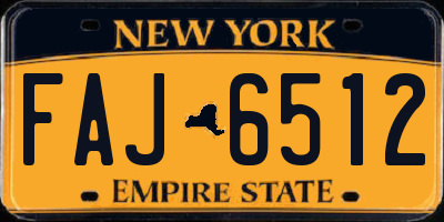 NY license plate FAJ6512