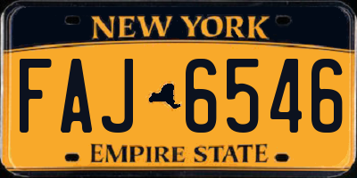 NY license plate FAJ6546