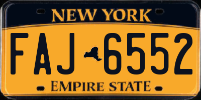NY license plate FAJ6552