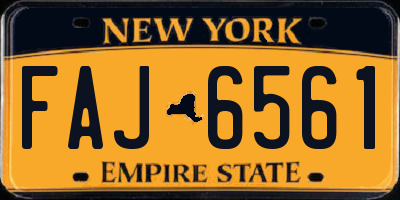 NY license plate FAJ6561