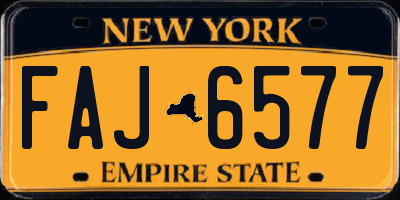 NY license plate FAJ6577
