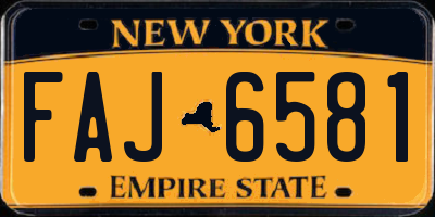 NY license plate FAJ6581