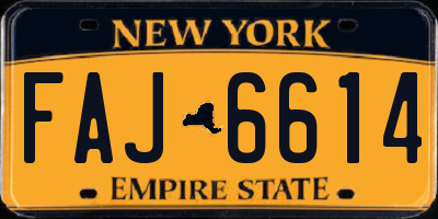 NY license plate FAJ6614