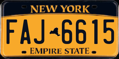 NY license plate FAJ6615