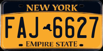 NY license plate FAJ6627