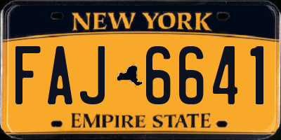 NY license plate FAJ6641