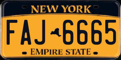NY license plate FAJ6665