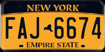 NY license plate FAJ6674